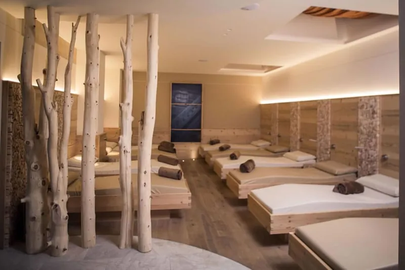 Quiet wellness setting with reclined massage beds at DISHA Spa